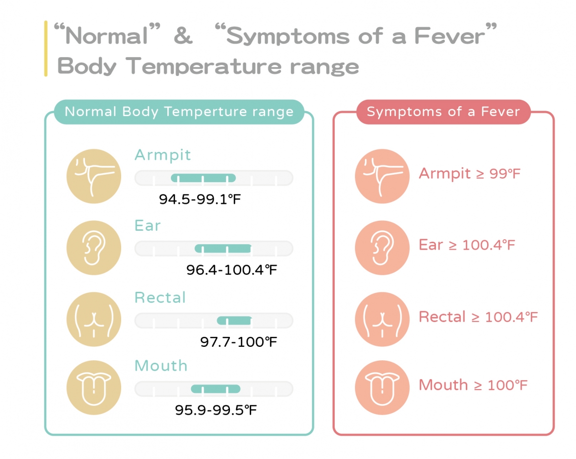 正常與發燒體溫範圍表-ENG